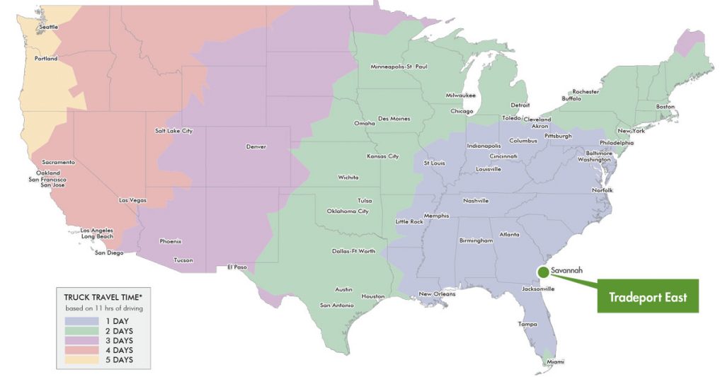 Truck travel time map